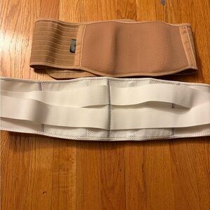 Tan and White Maternity Back Support Bands